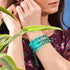 Blue Mint | Silver | Firefly Glass Macrame Bracelet